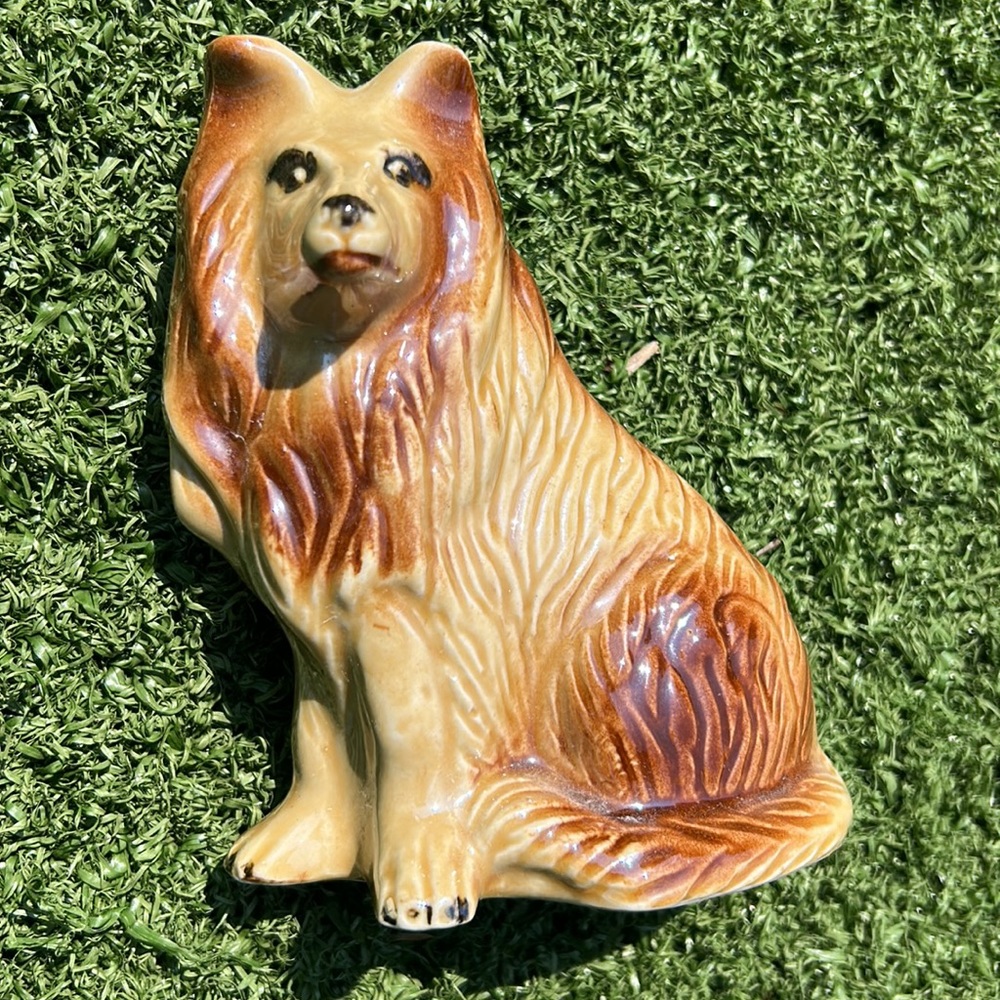 Vintage 6” Collie Dog Figurine Statue Made in Brazil